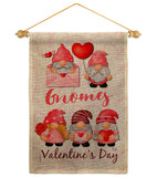 Valentine's Gnome Greeters - Valentines Spring Vertical Impressions Decorative Flags HG120034 Made In USA