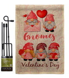 Valentine's Gnome Greeters - Valentines Spring Vertical Impressions Decorative Flags HG120034 Made In USA