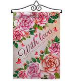 With Love - Valentines Spring Vertical Impressions Decorative Flags HG120048 Made In USA