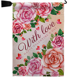 With Love - Valentines Spring Vertical Impressions Decorative Flags HG120048 Made In USA