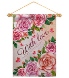 With Love - Valentines Spring Vertical Impressions Decorative Flags HG120048 Made In USA