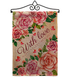 With Love - Valentines Spring Vertical Impressions Decorative Flags HG120048 Made In USA