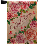 With Love - Valentines Spring Vertical Impressions Decorative Flags HG120048 Made In USA