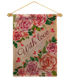 With Love - Valentines Spring Vertical Impressions Decorative Flags HG120048 Made In USA