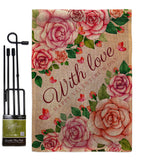 With Love - Valentines Spring Vertical Impressions Decorative Flags HG120048 Made In USA