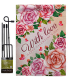 With Love - Valentines Spring Vertical Impressions Decorative Flags HG120048 Made In USA