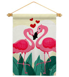 True Love Flamingo - Valentines Spring Vertical Impressions Decorative Flags HG190016 Made In USA