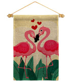 True Love Flamingo - Valentines Spring Vertical Impressions Decorative Flags HG190016 Made In USA