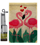 True Love Flamingo - Valentines Spring Vertical Impressions Decorative Flags HG190016 Made In USA