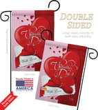 With Love - Valentines Spring Vertical Impressions Decorative Flags HG101002 Made In USA