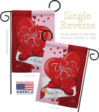 With Love - Valentines Spring Vertical Impressions Decorative Flags HG101002 Made In USA