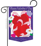 Hearts - Valentines Spring Vertical Applique Decorative Flags HG101041