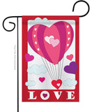 Love Balloon Garden - Valentines Spring Vertical Applique Decorative Flags HG101043