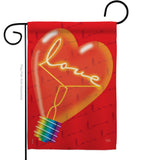 Love Light Bulb - Valentines Spring Vertical Impressions Decorative Flags HG101049 Made In USA