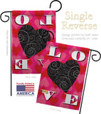 Love Heart - Valentines Spring Vertical Impressions Decorative Flags HG101050 Made In USA