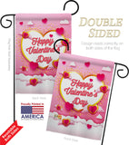 Flying Heart Valentine's - Valentines Spring Vertical Impressions Decorative Flags HG101060 Made In USA