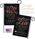 Love Is All - Valentines Spring Vertical Impressions Decorative Flags HG101065 Made In USA