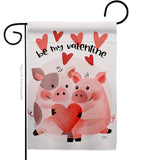 Valentines Piggy - Valentines Spring Vertical Impressions Decorative Flags HG101070 Made In USA