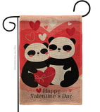 Panda With Love - Valentines Spring Vertical Impressions Decorative Flags HG101074 Made In USA
