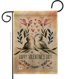 Love Birds Valentines - Valentines Spring Vertical Impressions Decorative Flags HG137015 Made In USA