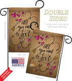 All You Need is Love - Valentines Spring Vertical Impressions Decorative Flags HG137051 Made In USA