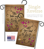 All You Need is Love - Valentines Spring Vertical Impressions Decorative Flags HG137051 Made In USA