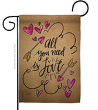 All You Need is Love - Valentines Spring Vertical Impressions Decorative Flags HG137051 Made In USA