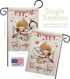 Happy Valentine's Day Cupid - Valentines Spring Vertical Impressions Decorative Flags HG191109 Made In USA