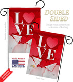 Paper Love Plane - Valentines Spring Vertical Impressions Decorative Flags HG192411 Made In USA