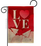 Paper Love Plane - Valentines Spring Vertical Impressions Decorative Flags HG192411 Made In USA