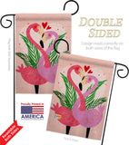 Flamingo Love - Valentines Spring Vertical Impressions Decorative Flags HG192540 Made In USA