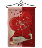 With Love - Valentines Spring Vertical Impressions Decorative Flags HG101002 Made In USA