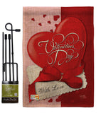 With Love - Valentines Spring Vertical Impressions Decorative Flags HG101002 Made In USA