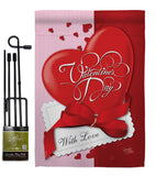 With Love - Valentines Spring Vertical Impressions Decorative Flags HG101002 Made In USA