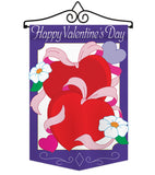 Hearts - Valentines Spring Vertical Applique Decorative Flags HG101041