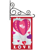 Love Balloon Garden - Valentines Spring Vertical Applique Decorative Flags HG101043