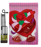 Felíz Día del Amor - Valentines Spring Vertical Impressions Decorative Flags HG101045 Made In USA