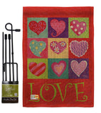 Love Hearts Collage - Valentines Spring Vertical Impressions Decorative Flags HG101046 Made In USA