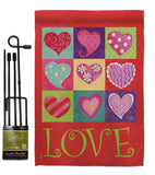 Love Hearts Collage - Valentines Spring Vertical Impressions Decorative Flags HG101046 Made In USA