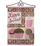 Love is Sweet - Valentines Spring Vertical Impressions Decorative Flags HG101048 Made In USA
