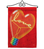 Love Light Bulb - Valentines Spring Vertical Impressions Decorative Flags HG101049 Made In USA