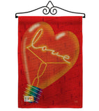 Love Light Bulb - Valentines Spring Vertical Impressions Decorative Flags HG101049 Made In USA