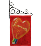 Love Light Bulb - Valentines Spring Vertical Impressions Decorative Flags HG101049 Made In USA