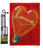 Love Light Bulb - Valentines Spring Vertical Impressions Decorative Flags HG101049 Made In USA