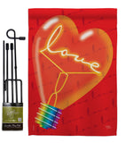 Love Light Bulb - Valentines Spring Vertical Impressions Decorative Flags HG101049 Made In USA