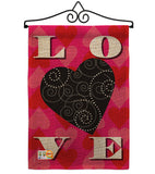 Love Heart - Valentines Spring Vertical Impressions Decorative Flags HG101050 Made In USA