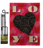 Love Heart - Valentines Spring Vertical Impressions Decorative Flags HG101050 Made In USA