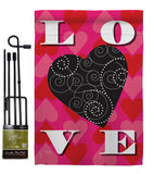 Love Heart - Valentines Spring Vertical Impressions Decorative Flags HG101050 Made In USA