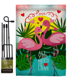 Flamingo Lover - Valentines Spring Vertical Impressions Decorative Flags HG101063 Made In USA