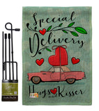 Special Delivery - Valentines Spring Vertical Impressions Decorative Flags HG101064 Made In USA